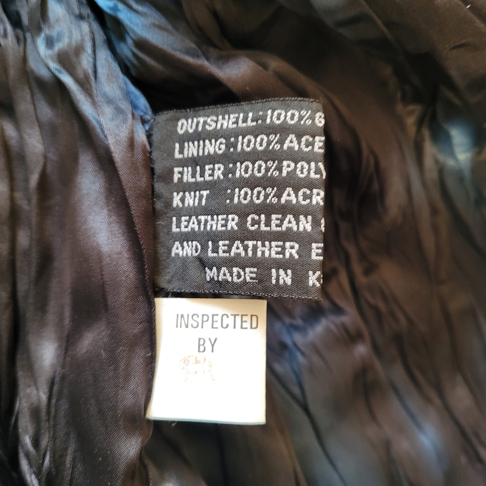Vintage Collezione SA Leather Bomber Jacket Black Aviator Mens 42 Made in Korea - Picture 11 of 16